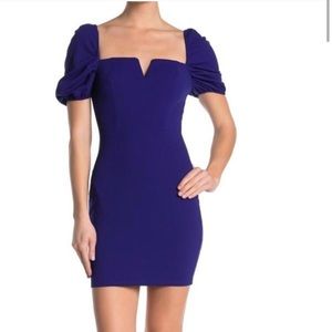 Blue puff sleeve bodycon dress, MD
